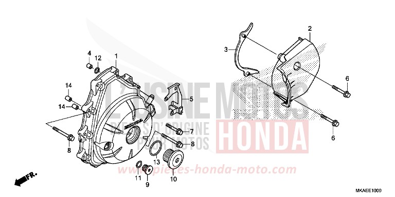 WECHSELSTROM-GENERATORABDECKUNG von Integra 750 MAT GUNPOWDER BLACK METALLIC (NH436) von 2018